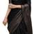 Black art silk woven saree with zari work