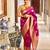 Pink art silk woven saree with zari work