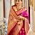 Pink art silk woven saree with zari work