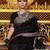 Black art silk woven saree with zari work