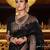 Black art silk woven saree with zari work