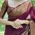 Maroon art silk woven saree with zari work