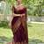 Maroon art silk woven saree with zari work