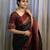 Black art silk woven saree with zari work