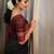 Black art silk woven saree with zari work