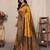 Yellow art silk woven saree with zari work