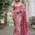 Pink art silk woven saree with zari work