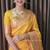Yellow art silk woven saree with zari work