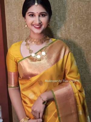 Yellow art silk woven saree with zari work 3
