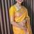 Yellow art silk woven saree with zari work
