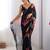Black silk blend printed saree with floral print