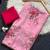 Light pink silk blend printed saree with floral print