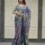 Multicolor silk blend embroidered saree with thread work