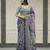 Multicolor silk blend embroidered saree with thread work
