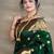 Green art silk woven saree with zari work