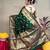 Green art silk woven saree with zari work