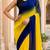pre stitched Yellow georgette woven saree with zari work