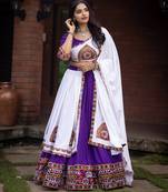 purple heavy ghamthi work readymade chaniya choli with dupatta - full stitched free size