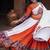 orange heavy ghamthi work readymade chaniya choli with dupatta - full stitched free size