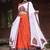 orange heavy ghamthi work readymade chaniya choli with dupatta - full stitched free size