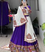 purple heavy ghamthi work readymade chaniya choli with dupatta - full stitched free size