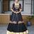 black free size rayon cotton navratri lehenga choli with gota patti & gamthi work - full stitched free size