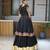 black free size rayon cotton navratri lehenga choli with gota patti & gamthi work - full stitched free size