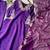 Purple roman silkblend embroidered kurta pant set with organza dupatta