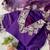 Purple roman silkblend embroidered kurta pant set with organza dupatta