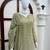 Sage green faux georgette palazzo suit set with thread & sequin embroidery