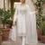 White gmy silk blend embroidered kurta palazzo set with dupatta
