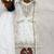 White gmy silk blend embroidered kurta palazzo set with dupatta