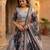 grey silk blend printed fashion lehenga-choli