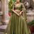 green silk blend embroidered traditional lehenga-choli