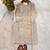 Cream gmy silk blend embroidered kurta palazzo set with dupatta