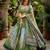 green silk blend printed fashion lehenga-choli