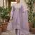 Lavender gmy silk blend embroidered kurta palazzo set with dupatta