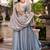 grey silk blend embroidered traditional lehenga-choli