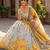 yellow silk blend printed fashion lehenga-choli