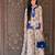 Blue faux georgette embroidered kurta palazzo set with digital print dupatta
