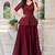 maroon satin plain traditional lehenga-choli