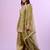 Green fandy silkblend embroidered palazzo suit set with soft net dupatta