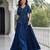navy blue satin plain traditional lehenga-choli