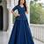 navy blue satin plain traditional lehenga-choli