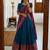teal blue silk blend woven traditional lehenga-choli