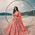 peach net embroidered traditional lehenga-choli