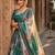 teal green silk blend printed fashion lehenga-choli