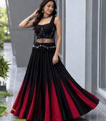 multicolor cotton silk plain designer lehenga-choli
