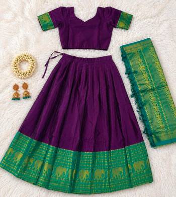 purple silk blend woven traditional lehenga-choli 1