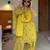 Yellow mul chanderi kurta with farshi palazzo & dupatta set
